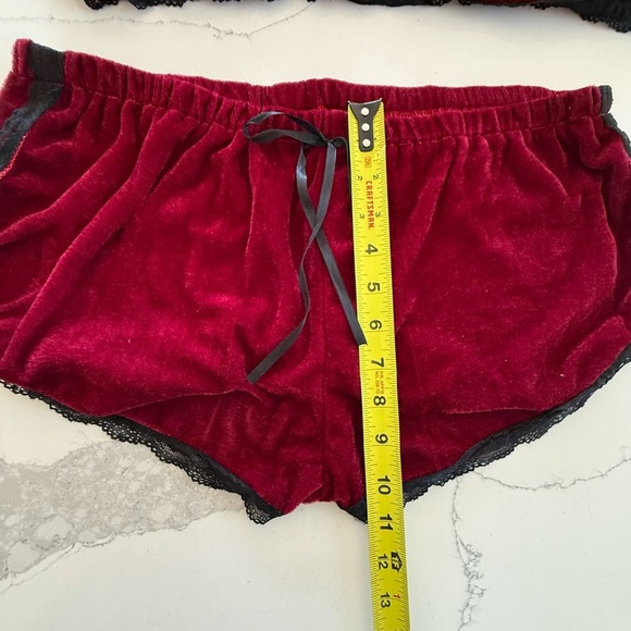 Lace Trim Velvet Women’s Cami Pajama/Lingerie Set Red with Black Trim 2XL EUC - Picture 6 of 10